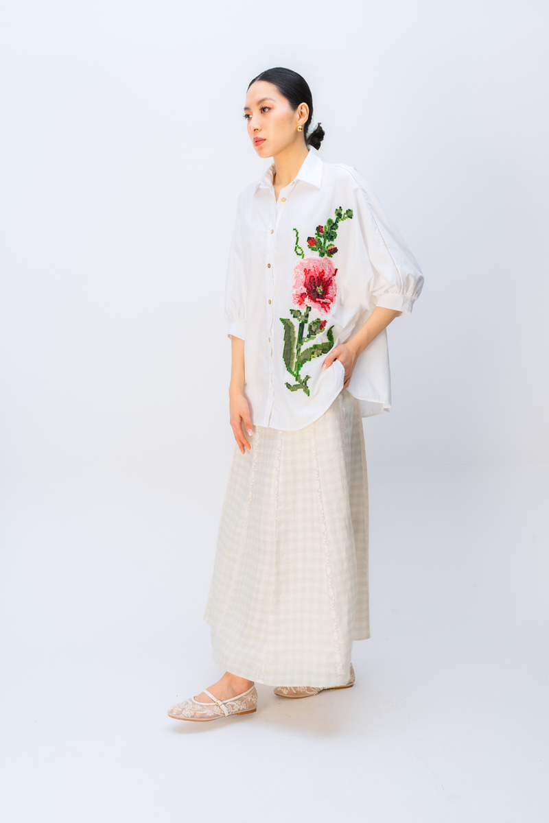 PEONY DREAM SHIRT poplin top/shirt by Ode to Odd in off white for women Worldwide