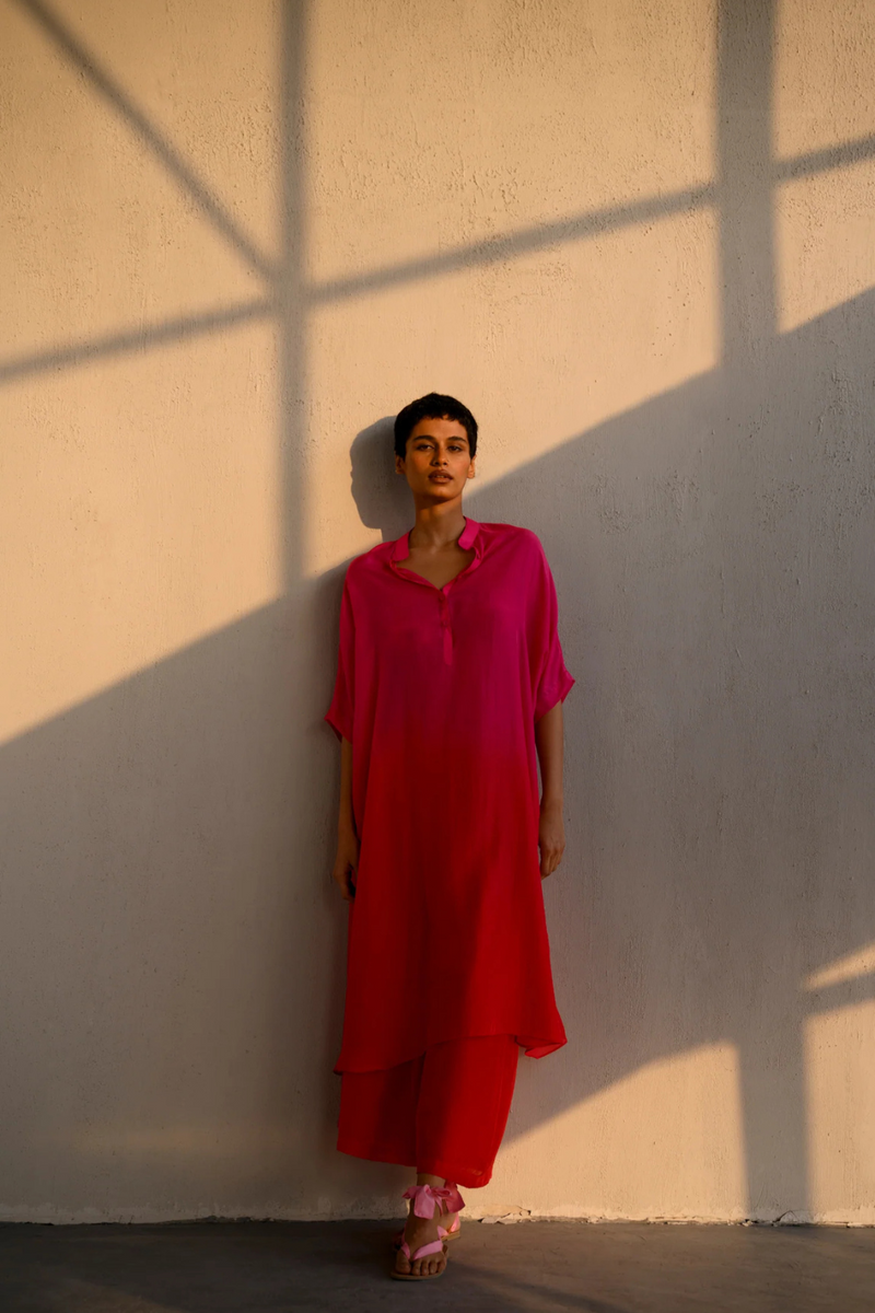 VIRYA OMBRE SILK KURTA SET silk by Ituvana for women Worldwide