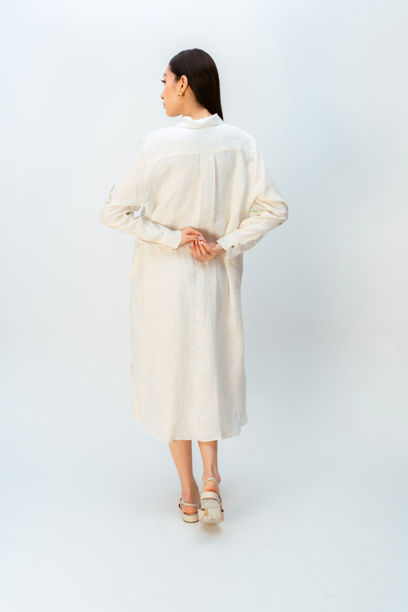 WINDFLOWER DRESS linen dress by Ode to Odd in off white for women Worldwide