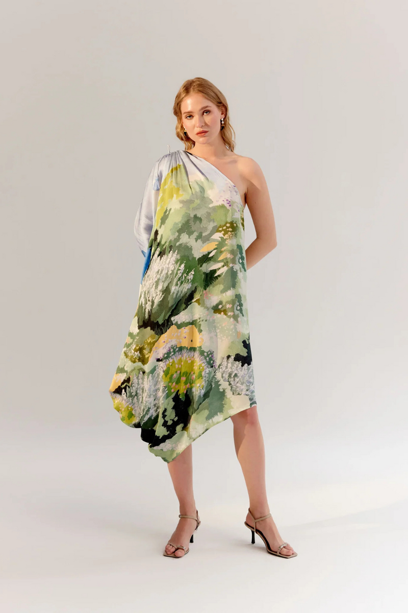 Alaya Midi - Forest satin by NOIB for women Worldwide