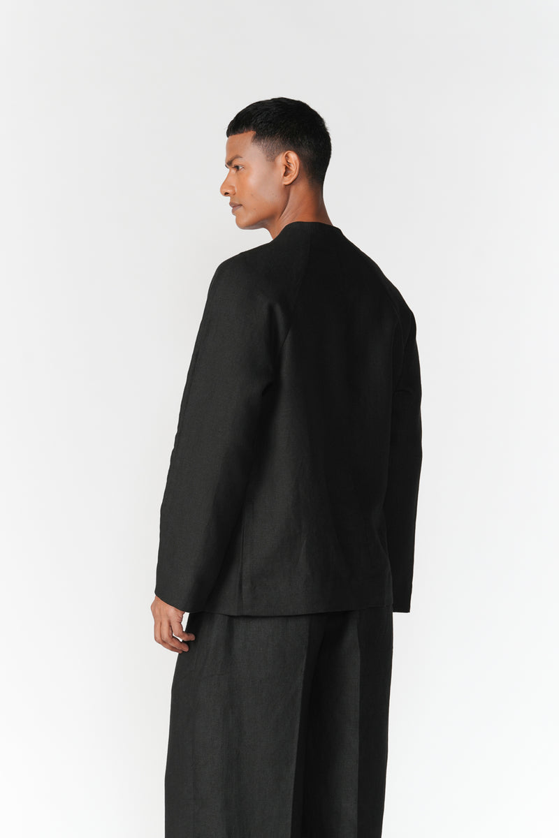 Overlapping Front Panel Jacket jacket/overlay by Turn Black in black for men Worldwide