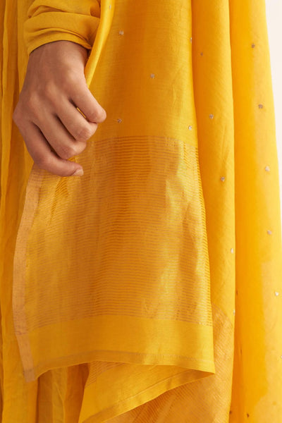 BRIGHT YELLOW GHOOMAR ANARKALI SET