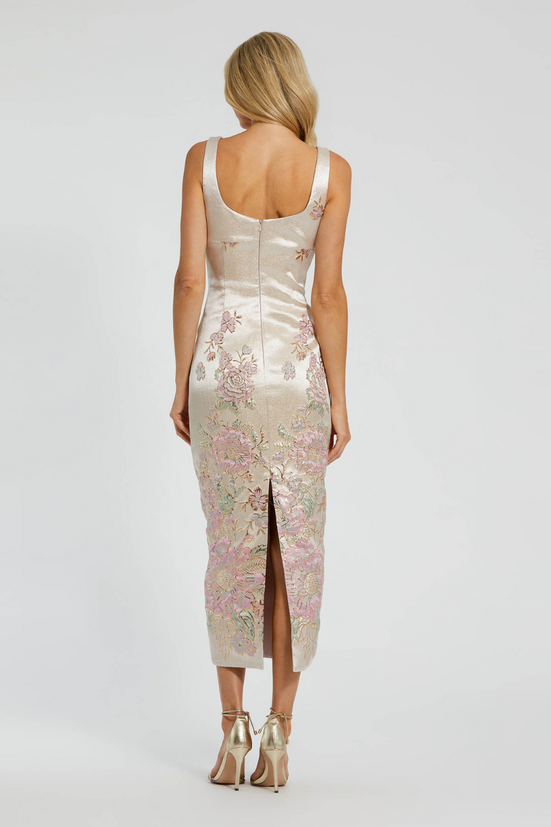 20725-Brocade Midi Dress-Multi mul by Mac Duggal in multi color for women Worldwide