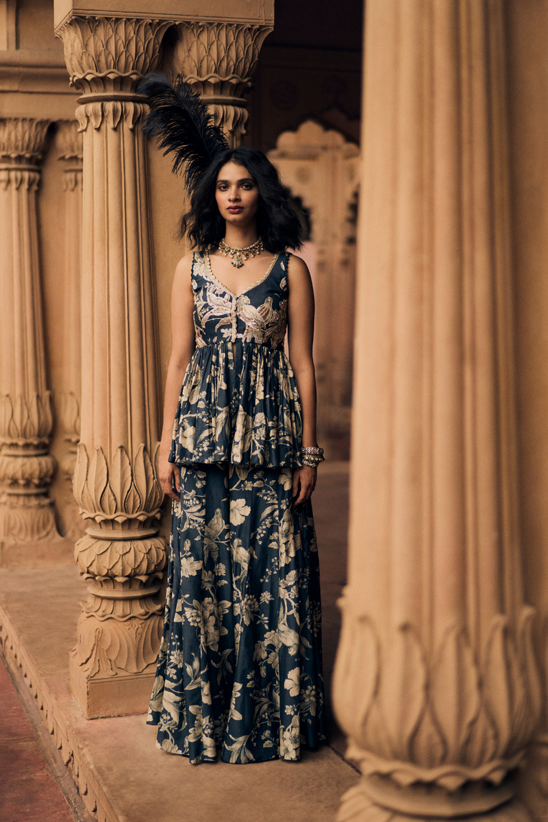 PH-2491 
Peplum 
Palazoo Set by Paulmi & Harsh for women Worldwide