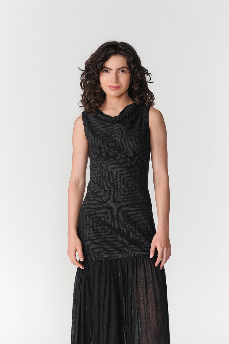 Cowl Neck Bias Dress dress by Turn Black in black for women Worldwide