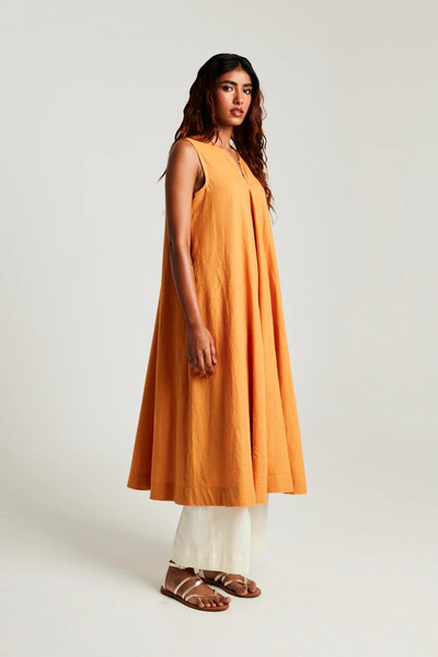 Mango Co-Linen Sleeveless Flared Kurta set