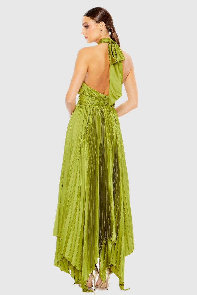 Asymmetrical Hem Gown-Apple Green by Mac Duggal in green color for women Worldwide