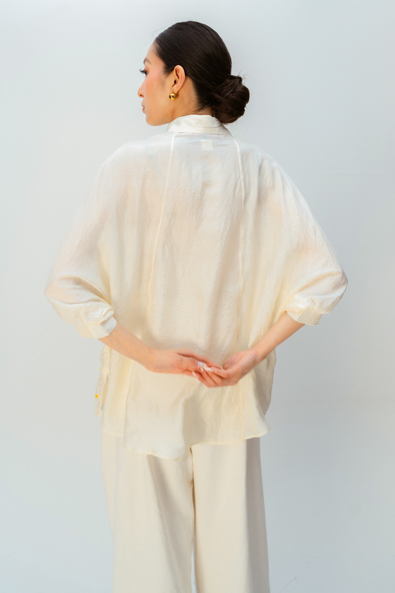 FIRST LIGHT SHIRT silk top/shirt by Ode to Odd in off white for women Worldwide