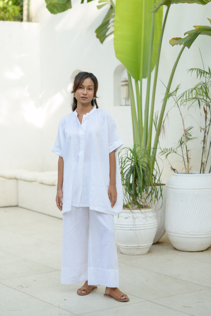 Clear Skies Linen Pants linen pant/trouser by Zanzibar Living in ivory for women Worldwide