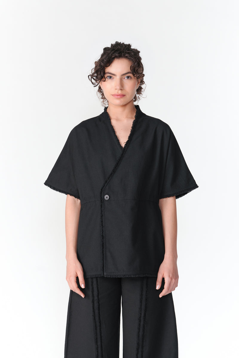 Kumo Drawstring Shirt top/shirt by Turn Black in black for women Worldwide