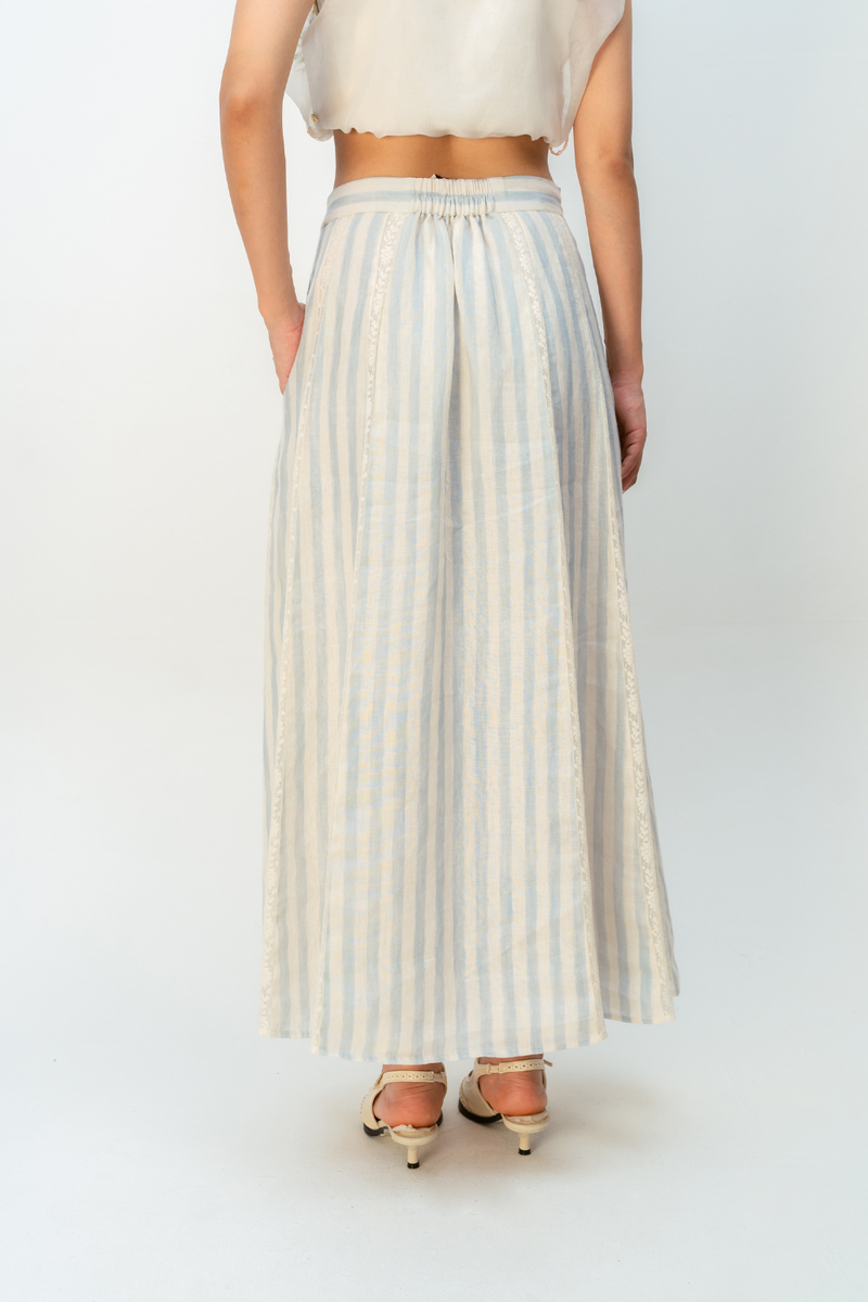 MEADOW LINE SKIRT linen skirt by Ode to Odd in blue for women Worldwide