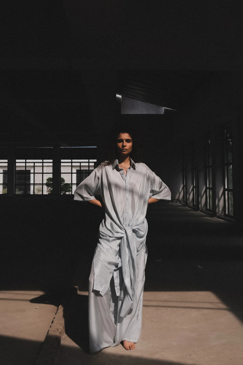 Roha Shirt Set silk by Ituvana for women Worldwide