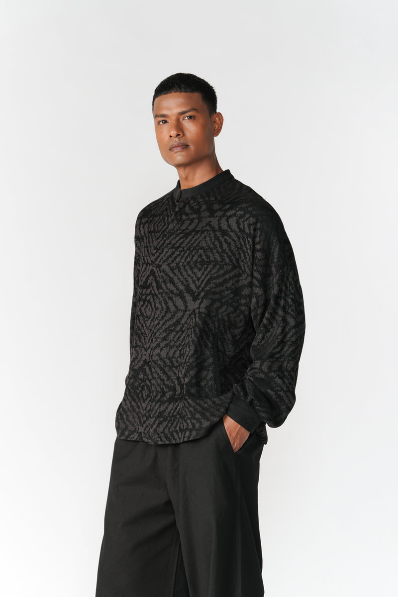 Jacquard Short Jacket jacket/overlay by Turn Black in black for men Worldwide