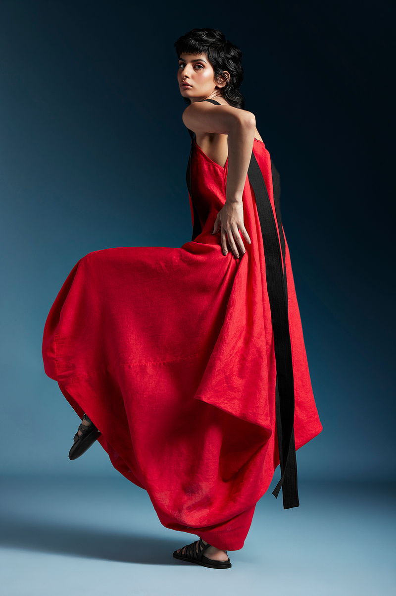 Sienna Dress-Red by Chola in red color for women Worldwide