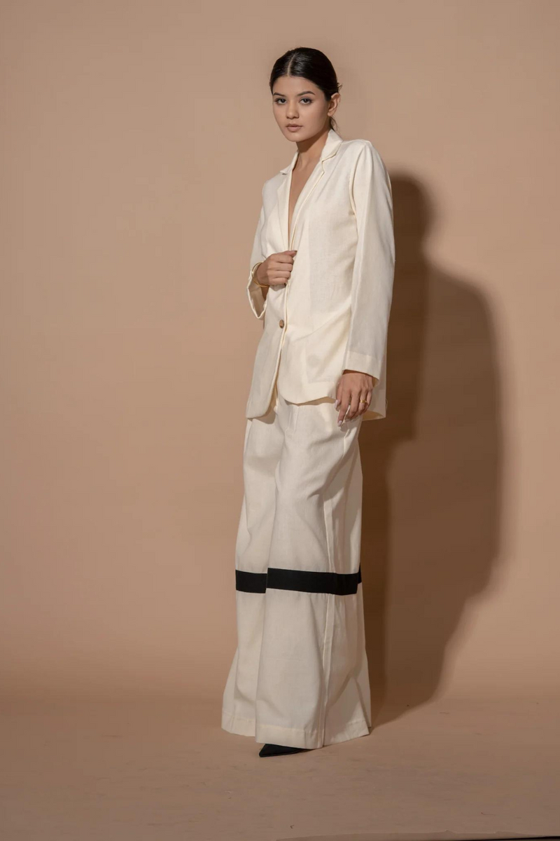 Vanilla Pants 100% cotton matty pants/trousers by Stoique in natural, black for women Worldwide