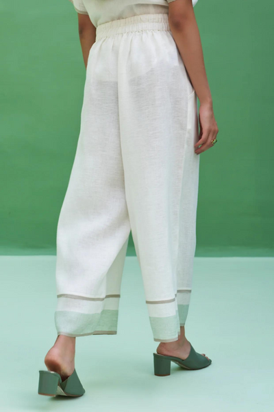 Mara Border Linen Pant
- Ivory