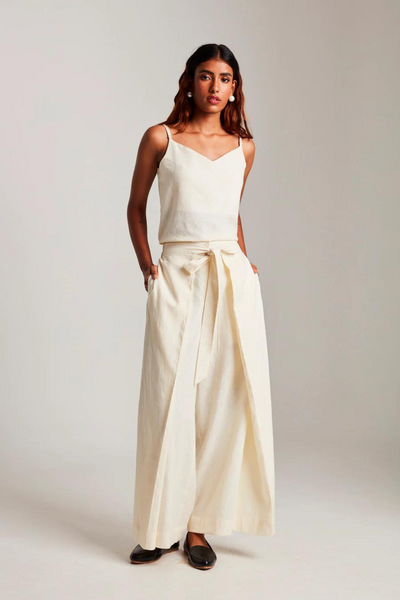 Vanilla Co-Linen Camisole Top & Wrap Pants