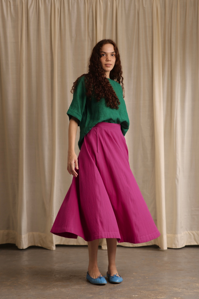 Bisou Skirt cotton by MASON AND MILL in pink color for women Worldwide
