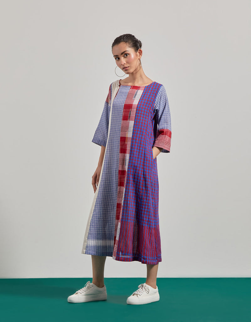 Skylark Dress gamcha dress by 145 East in blue, purple, red for women Worldwide