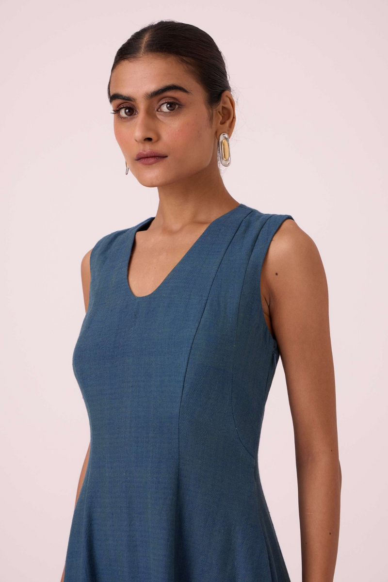 Emy Blue Handwoven Dress cotton by The Summer House in pink color for women Worldwide