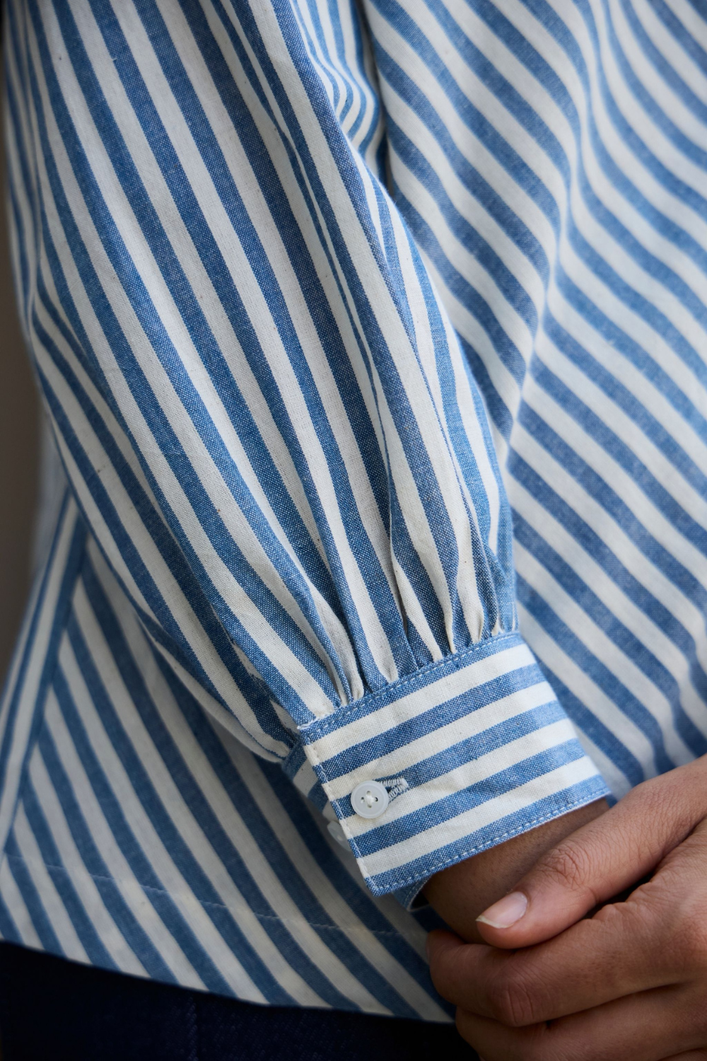 Yeji Handwoven Blue Striped Shirt