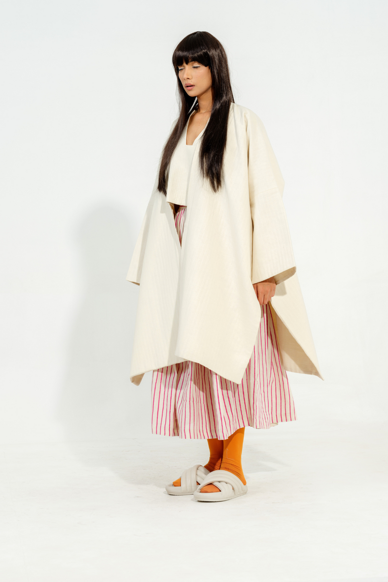 Shitake Jacket cotton matty jackets and overlays by Stoique in natural, pink for women Worldwide