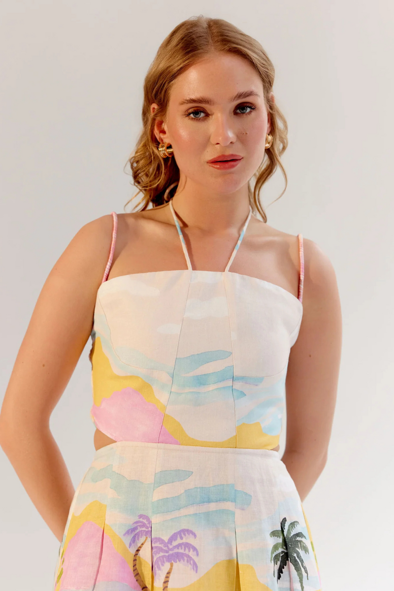 Ariel Midi - By the Sea linen by NOIB for women Worldwide