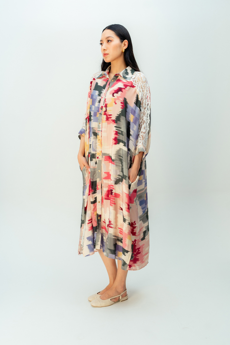 GOLDEN FOREST DRESS crepe dress by Ode to Odd in multi for women Worldwide