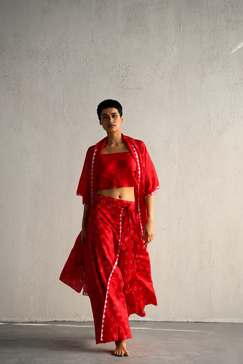 SERENA BANDHANI SKIRT & JACKET silk by Ituvana for women Worldwide
