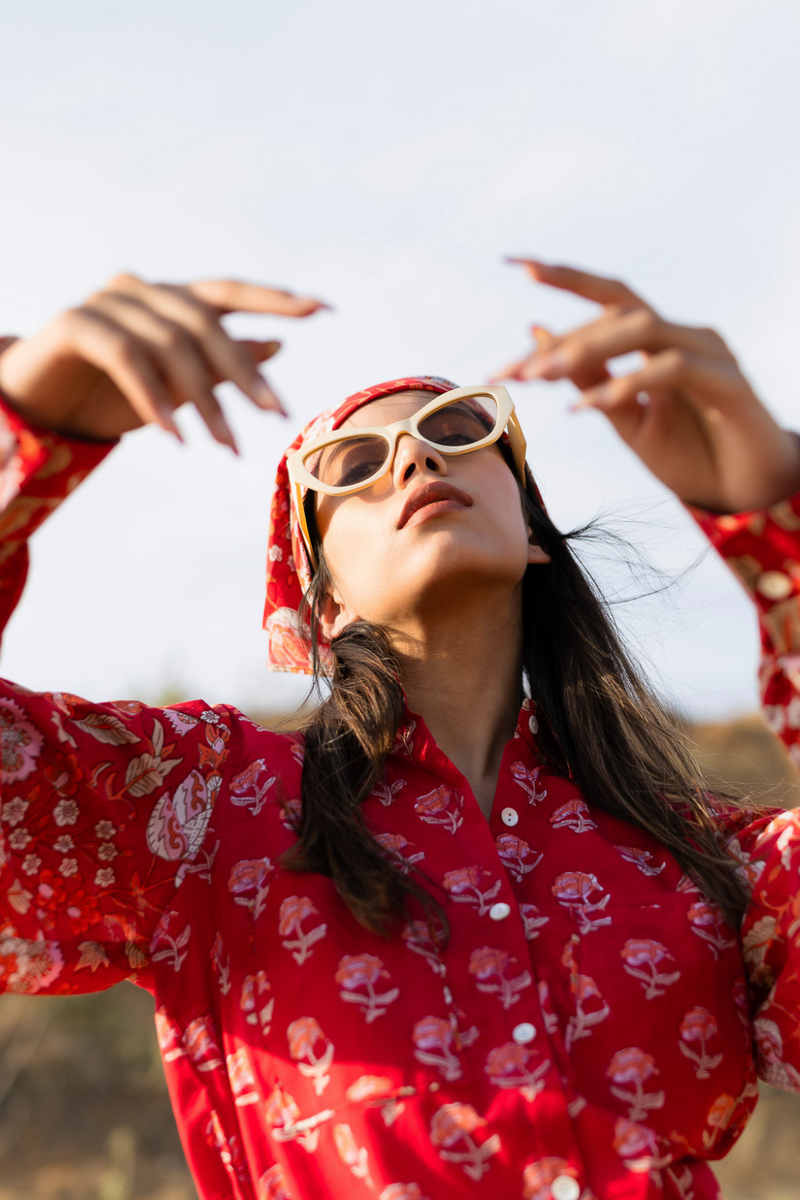 Strawberry Sangria cotton by Marche in red color for women Worldwide