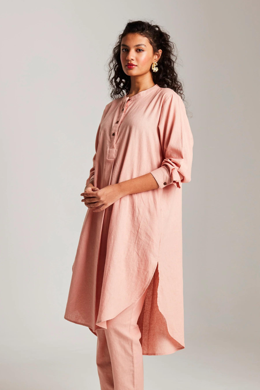 Rose Co-Linen Round Hem Kurta