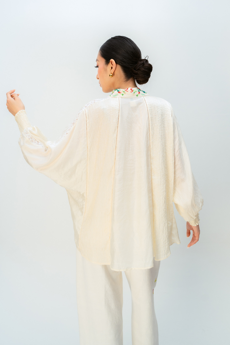 DREAM HOUR SHIRT silk top/shirt by Ode to Odd in off white for women Worldwide