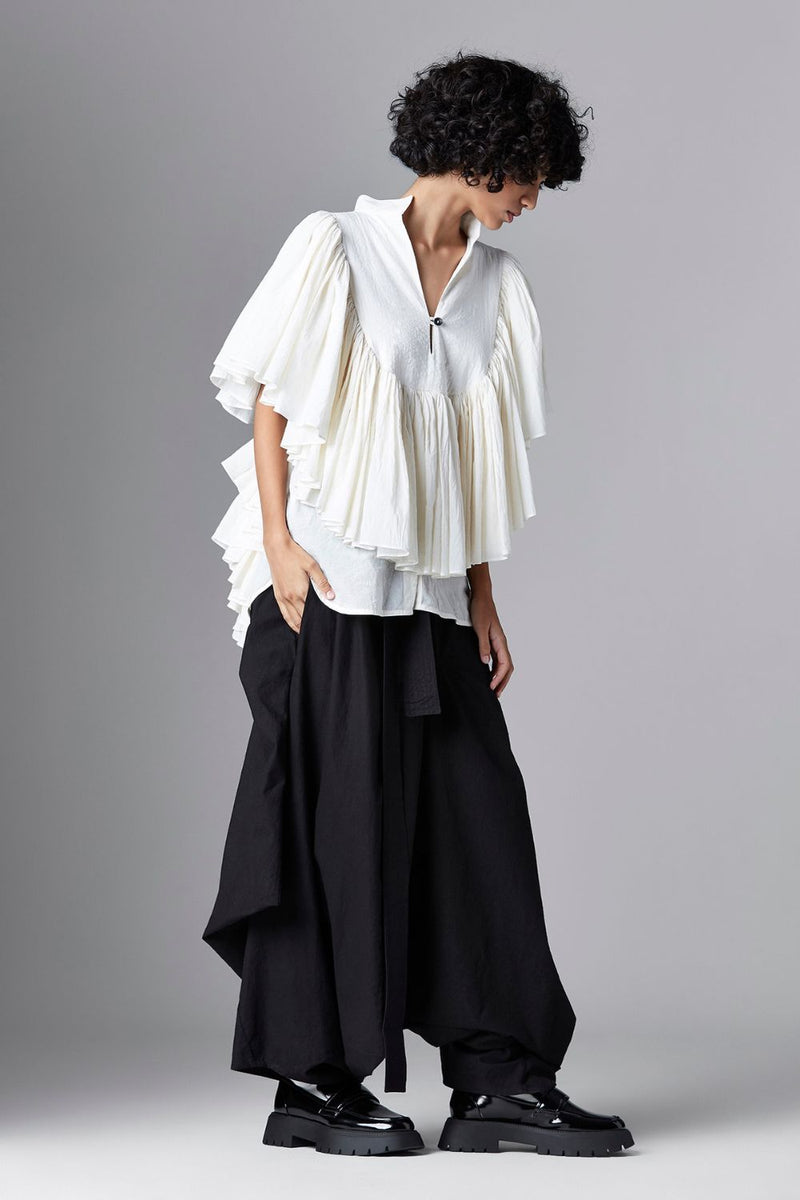 CRESCENT SHIRT cotton Tops and Shirts by Chola in white color for women Worldwide