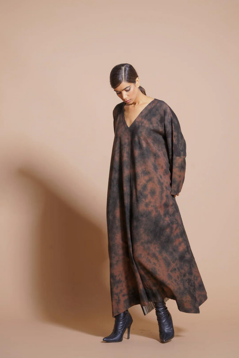 Truffle Dress cotton matty dresses by Stoique in brown for women Worldwide