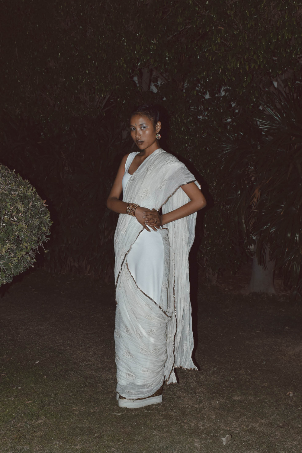 NAVA EMBROIDERED SARI DRESS