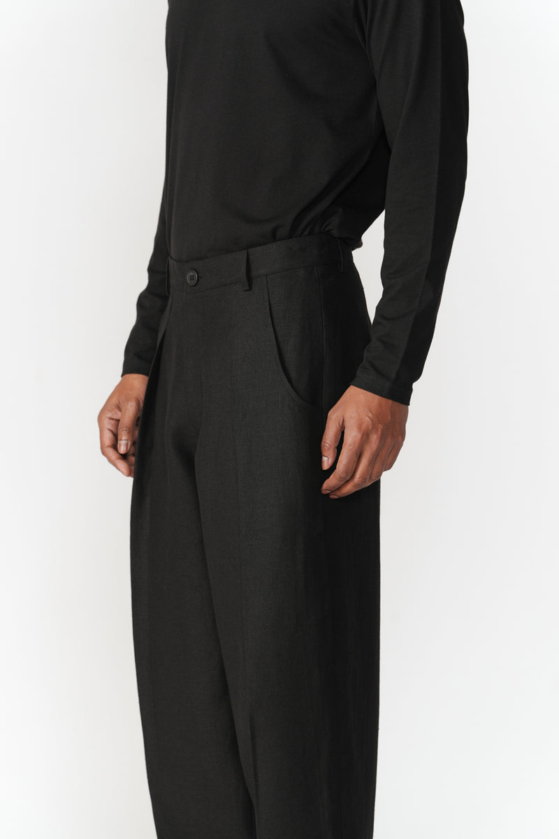 Knife Pleat Barrel Pants pant/trouser by Turn Black in black for men Worldwide