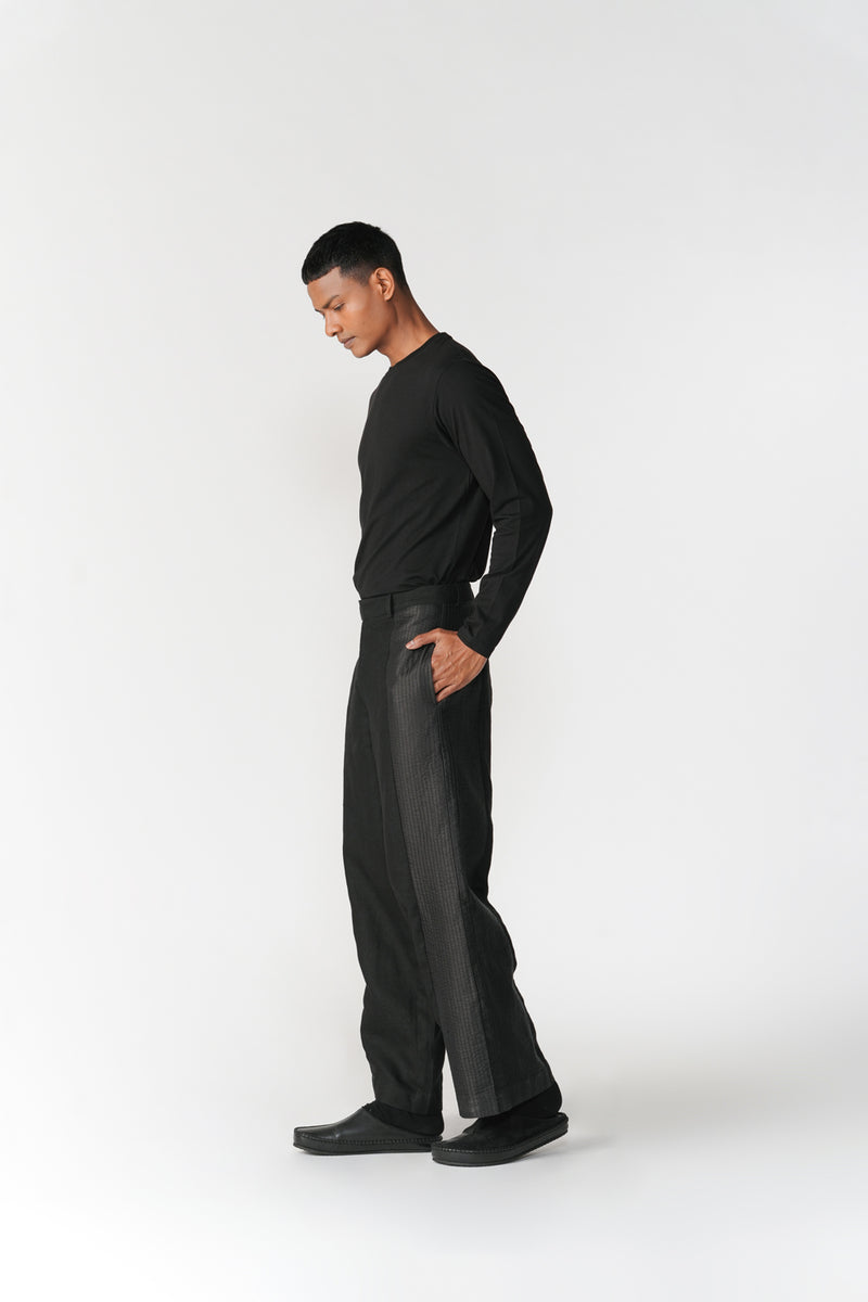 Wide-Leg Side Panel Pants pant/trouser by Turn Black in black for men Worldwide
