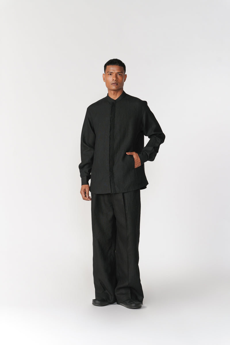 Frayed Detail Shirt top/shirt by Turn Black in black for men Worldwide