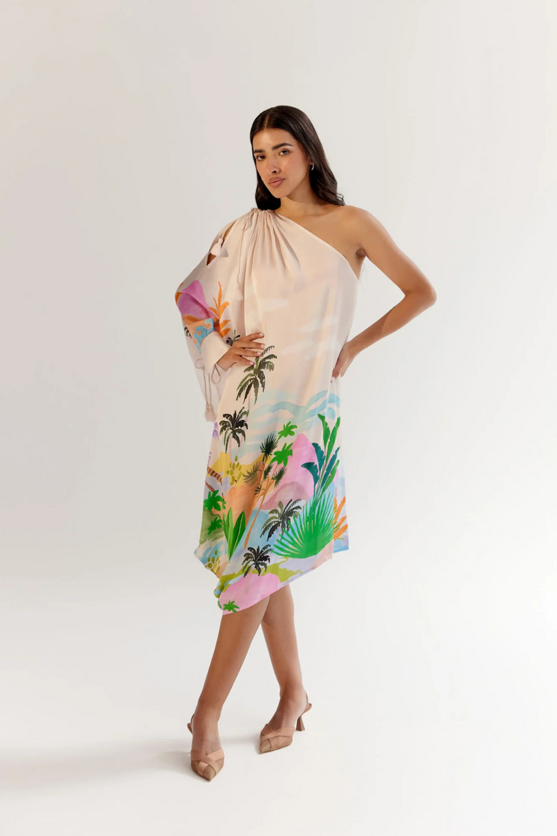Alaya Midi - By the Sea satin by NOIB for women Worldwide