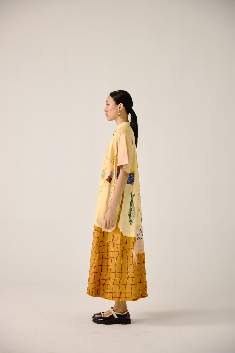 A-Line Long Dress - Fisherman cotton by CORD for women Worldwide