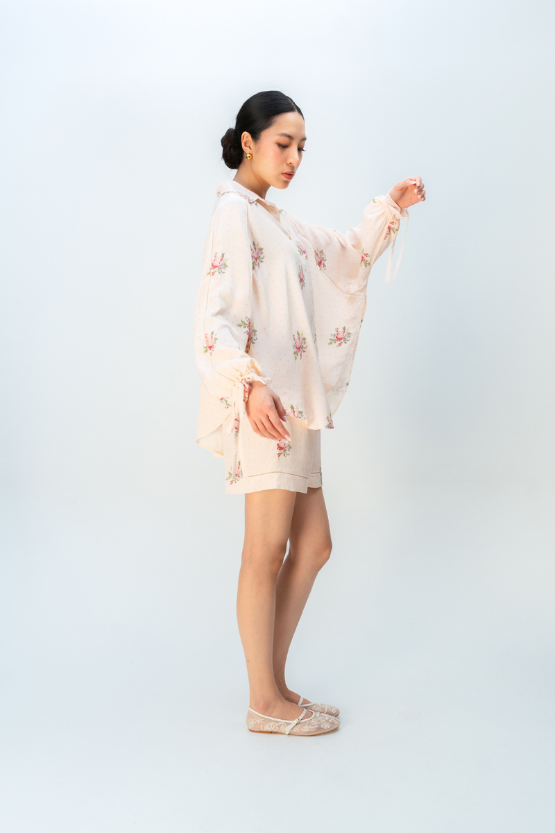 ALMOND DAZE CO-ORD SET crepe co-ord set by Ode to Odd in blush pink for women Worldwide