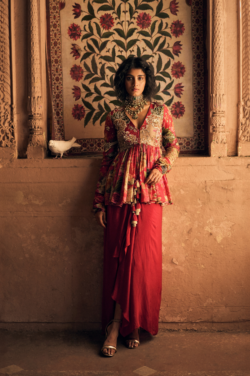 PH-2482
Peplum 
Skirt Set by Paulmi & Harsh for women Worldwide