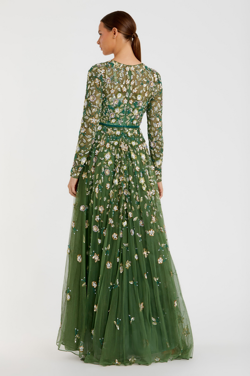 5533- A Line Gown-Sage by Mac Duggal for women Worldwide