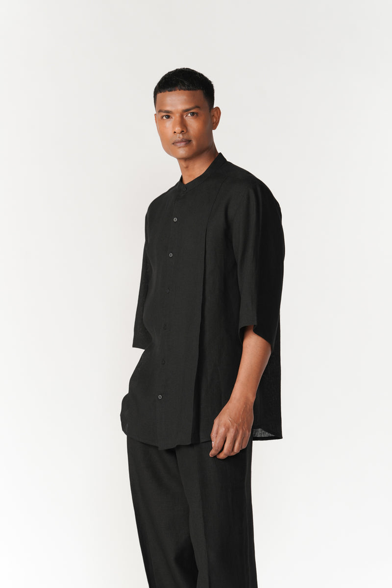 Double Pleat Shirt top/shirt by Turn Black in black for men Worldwide