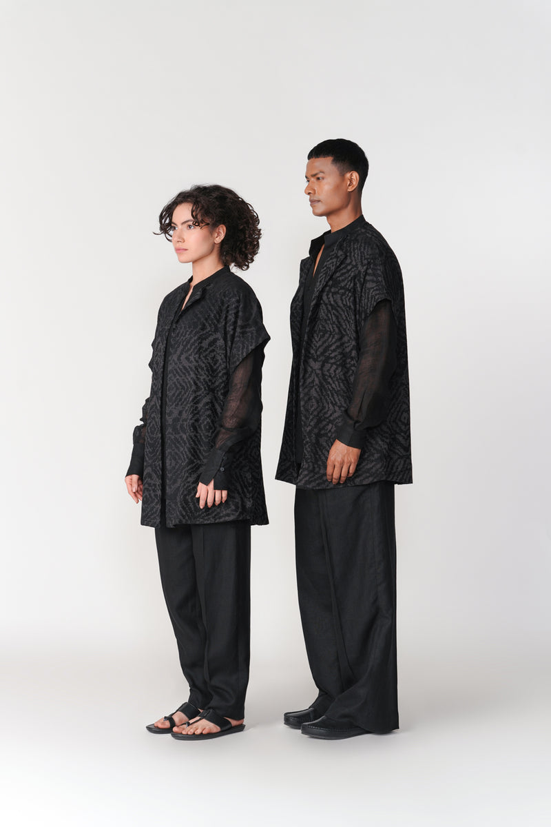 Short Drop Shoulder Overlay jacket/overlay by Turn Black in black for women Worldwide