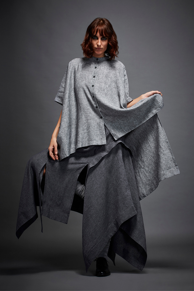 CASEY SHIRT IN GREY SHIRT by Chola in grey color for women Worldwide