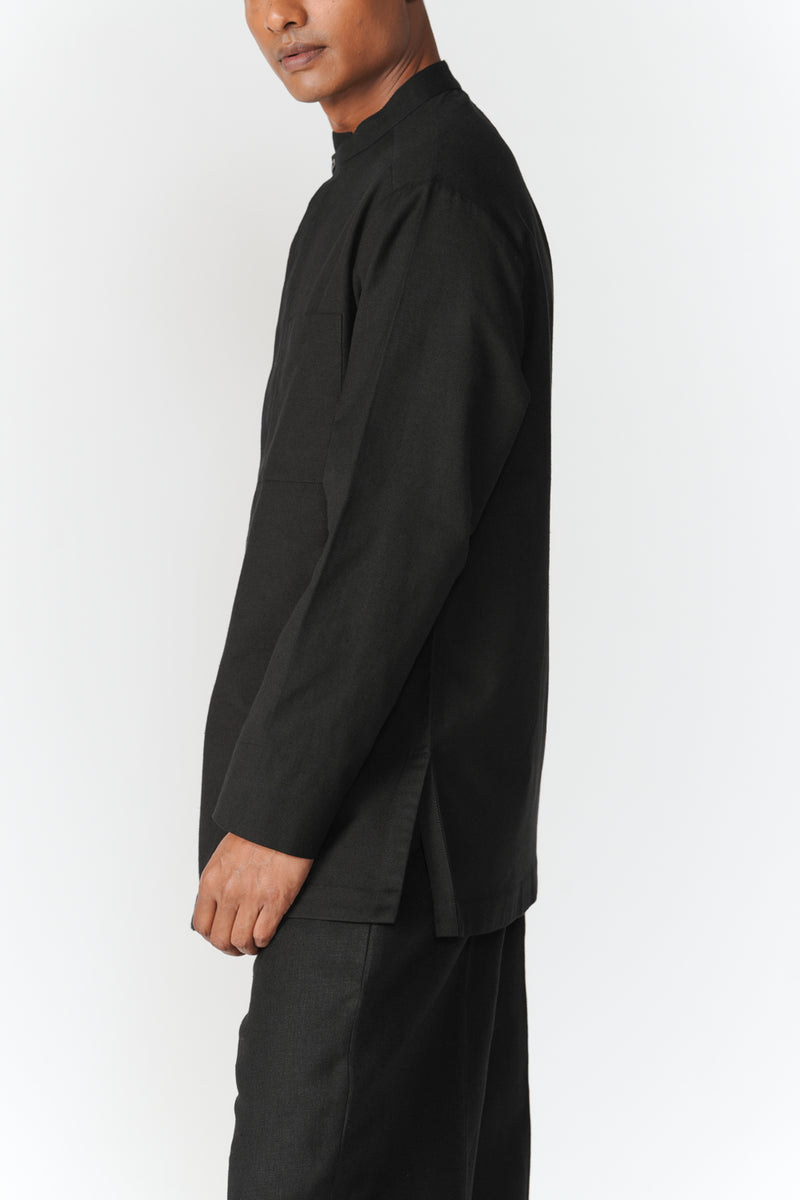 Double Placket Shirt top/shirt by Turn Black in black for men Worldwide