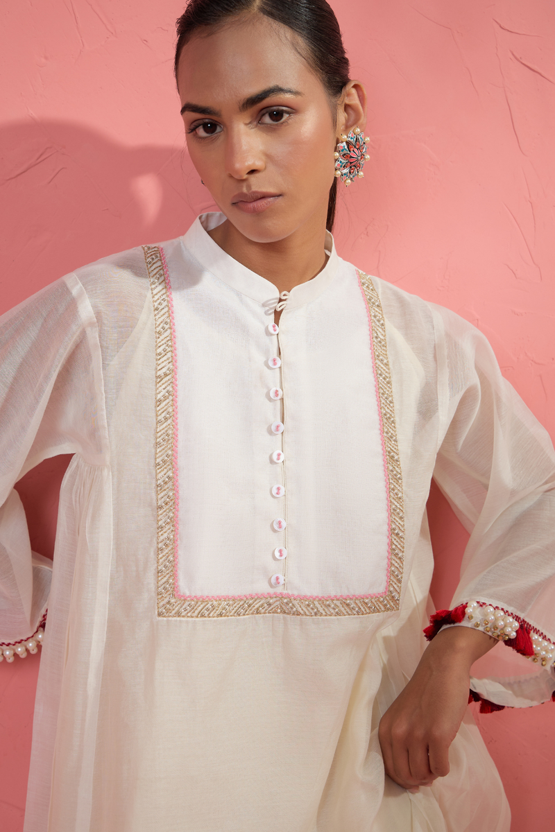 Rose Blush Set cotton cambric light kurta set by AAVIDI in multicolor for women Worldwide