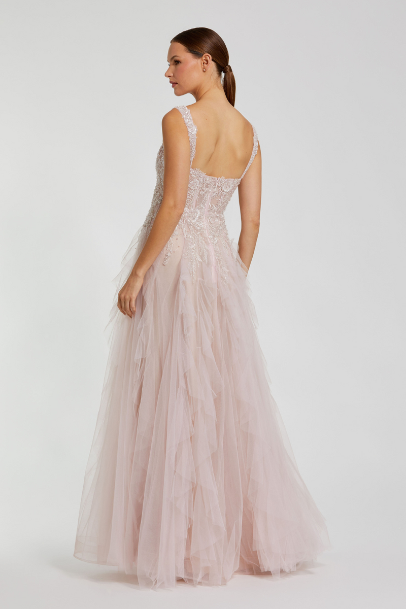 21095-Ruffle Skirt-Porcelain Multi mul by Mac Duggal in multi color for women Worldwide