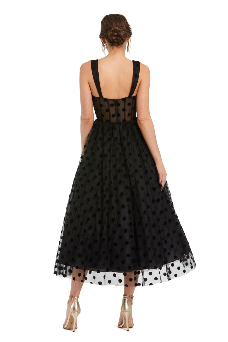 27539-A-Line Midi Dress-Black by Mac Duggal in black color for women Worldwide